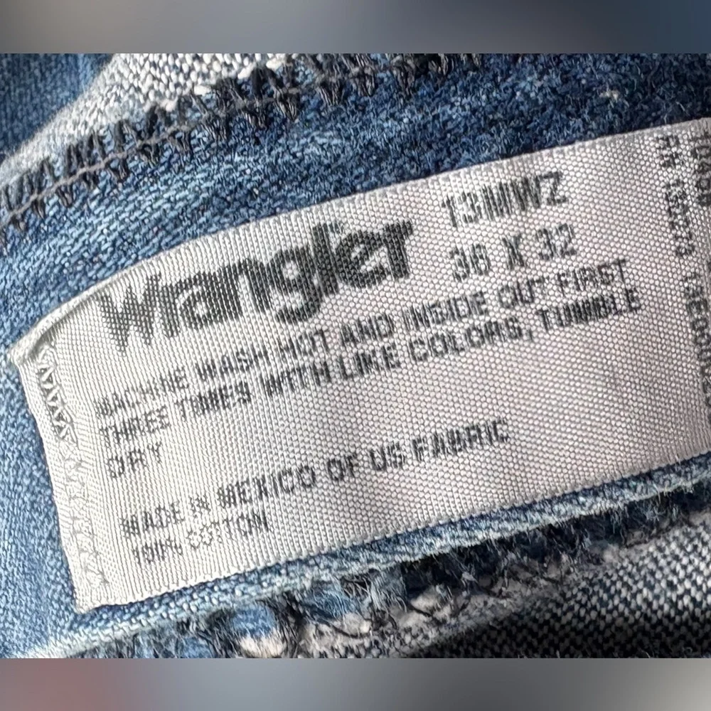 WRANGLER jeans men’s cowboy cut original fit denim sz 36 by 32 rugged workwear